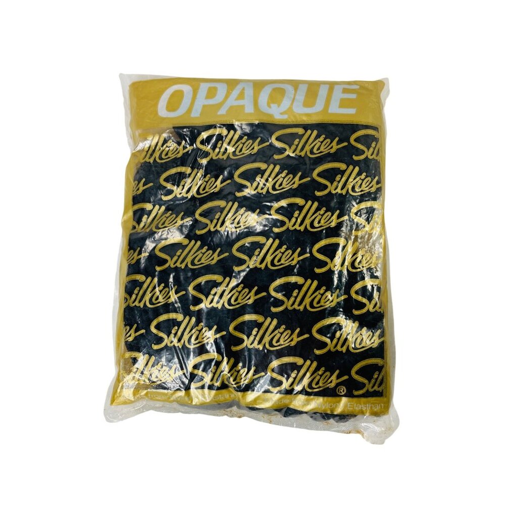 Silkies Opaque Black Pantyhose Small Nylon Blend Soft Silky Support